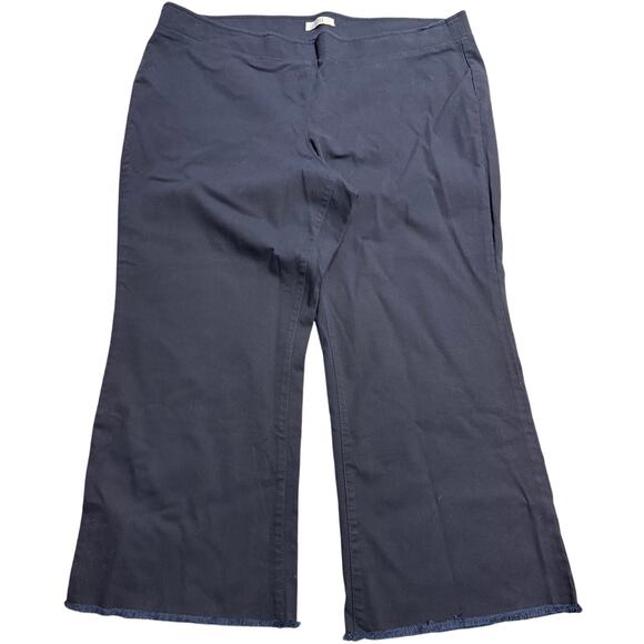 Loft Pull On Wide Leg Crop Pants Trousers Womens Plus Size 20 Blue 537554 - Picture 1 of 9